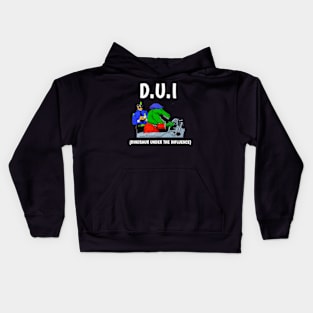 D U I DINOSAUR UNDER THE INFLUENCE FUNNY Kids Hoodie